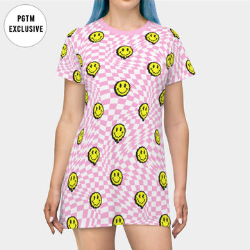 Checkered Smiley Dress